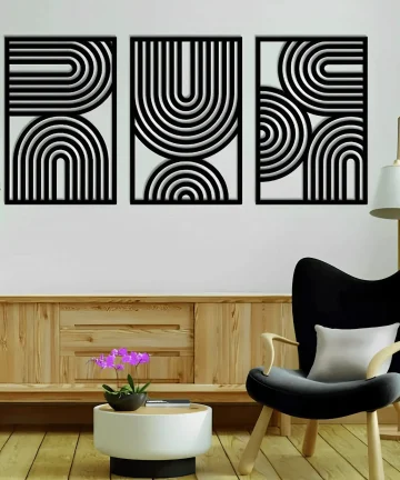 Mid Century Geometric Wood Wall Decor