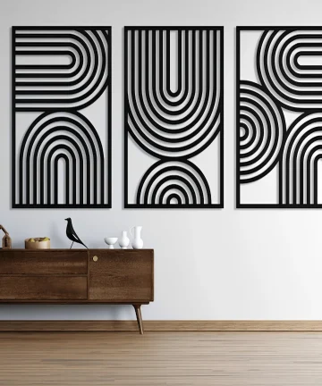 Mid Century Geometric Wood Wall Decor