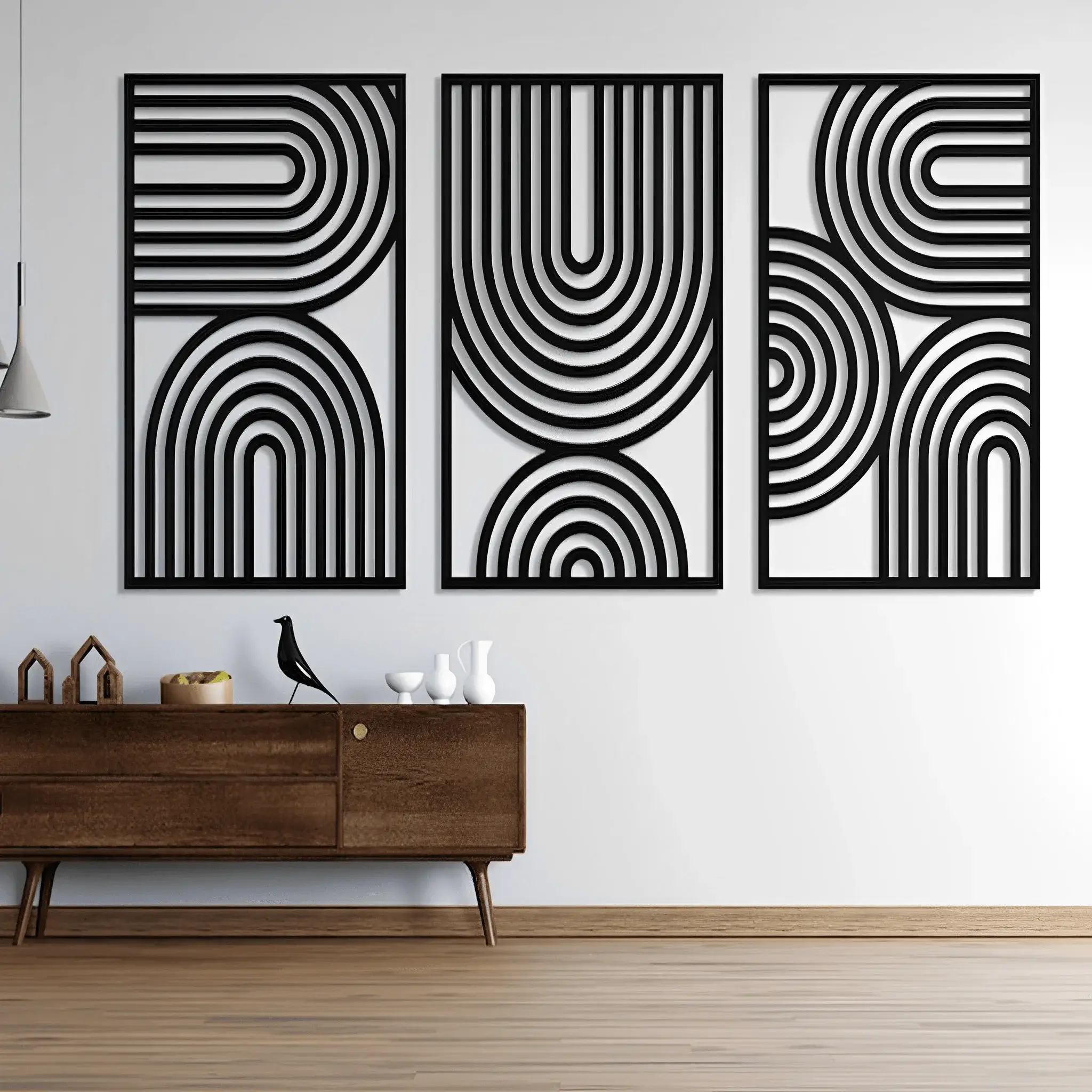 Mid Century Geometric Wood Wall Decor