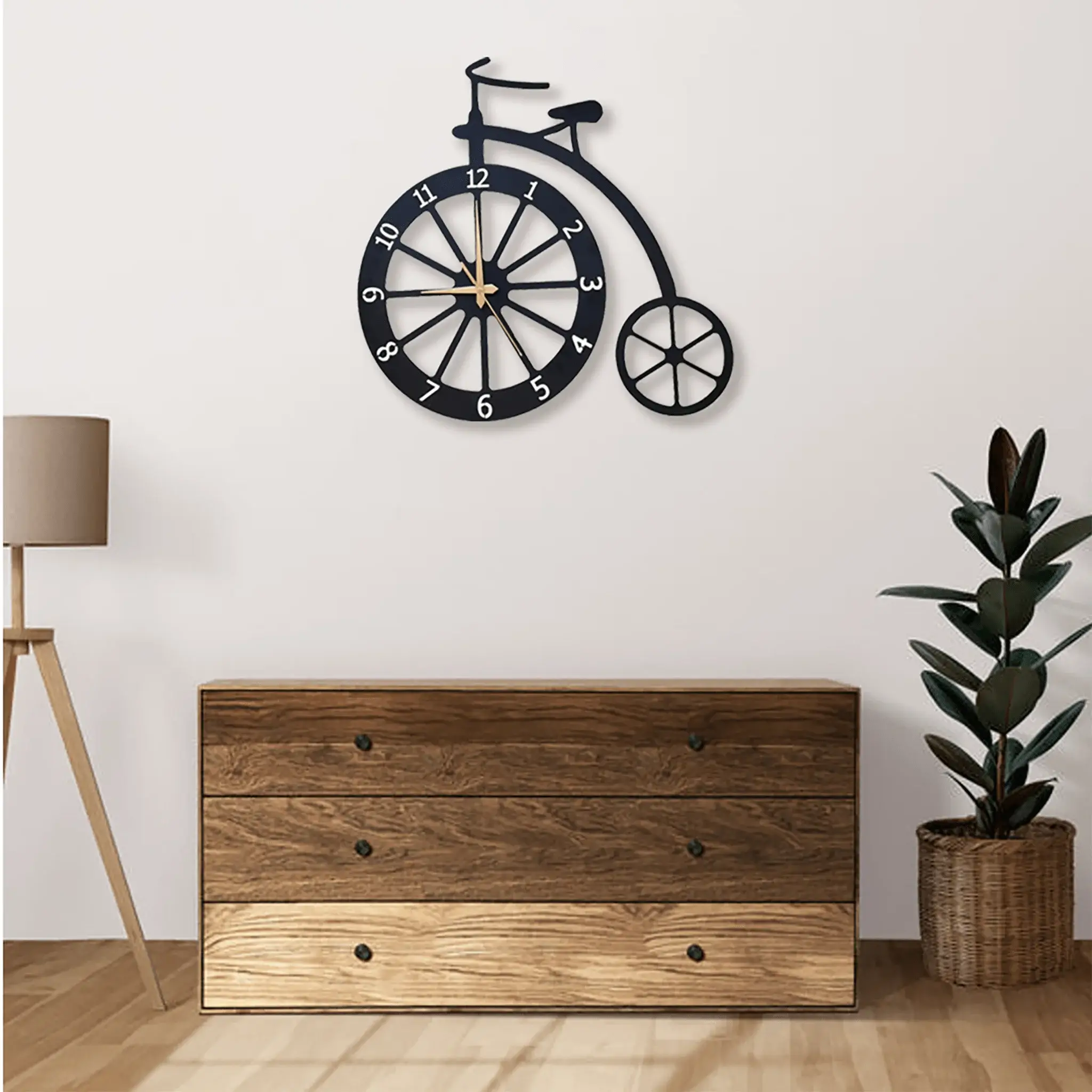 Cycle Shaped Metal Wall Clock