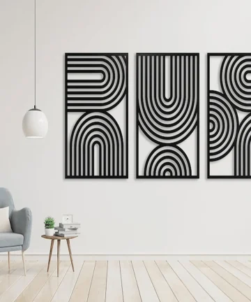 Mid Century Geometric Wood Wall Decor