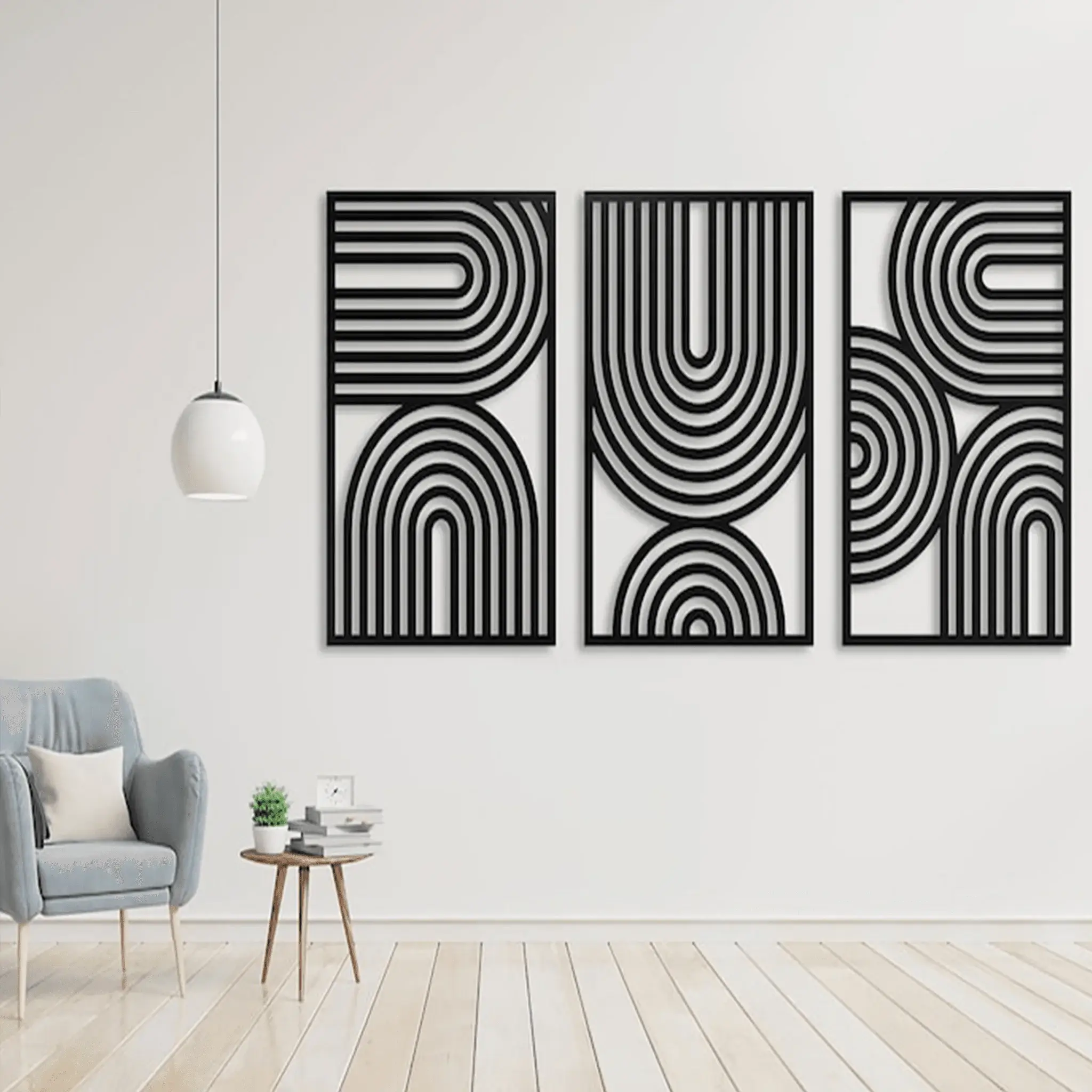 Mid Century Geometric Wood Wall Decor