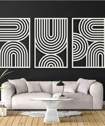 Mid Century Geometric Wood Wall Decor