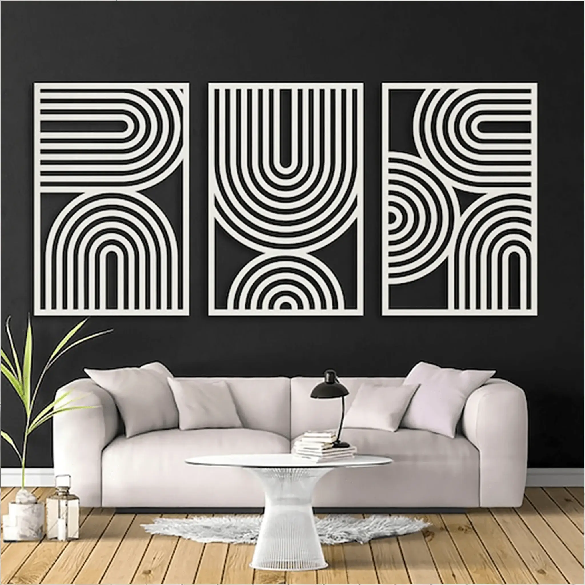 Mid Century Geometric Wood Wall Decor