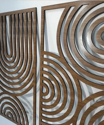 Mid Century Geometric Wood Wall Decor