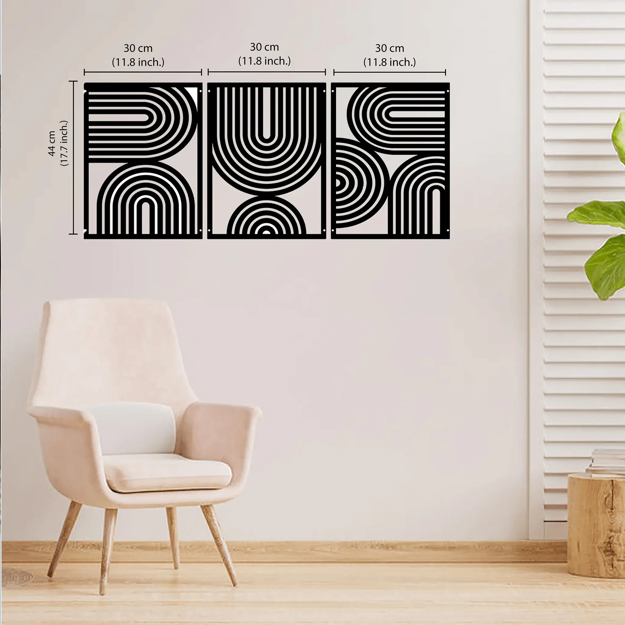 Mid Century Geometric Wood Wall Decor