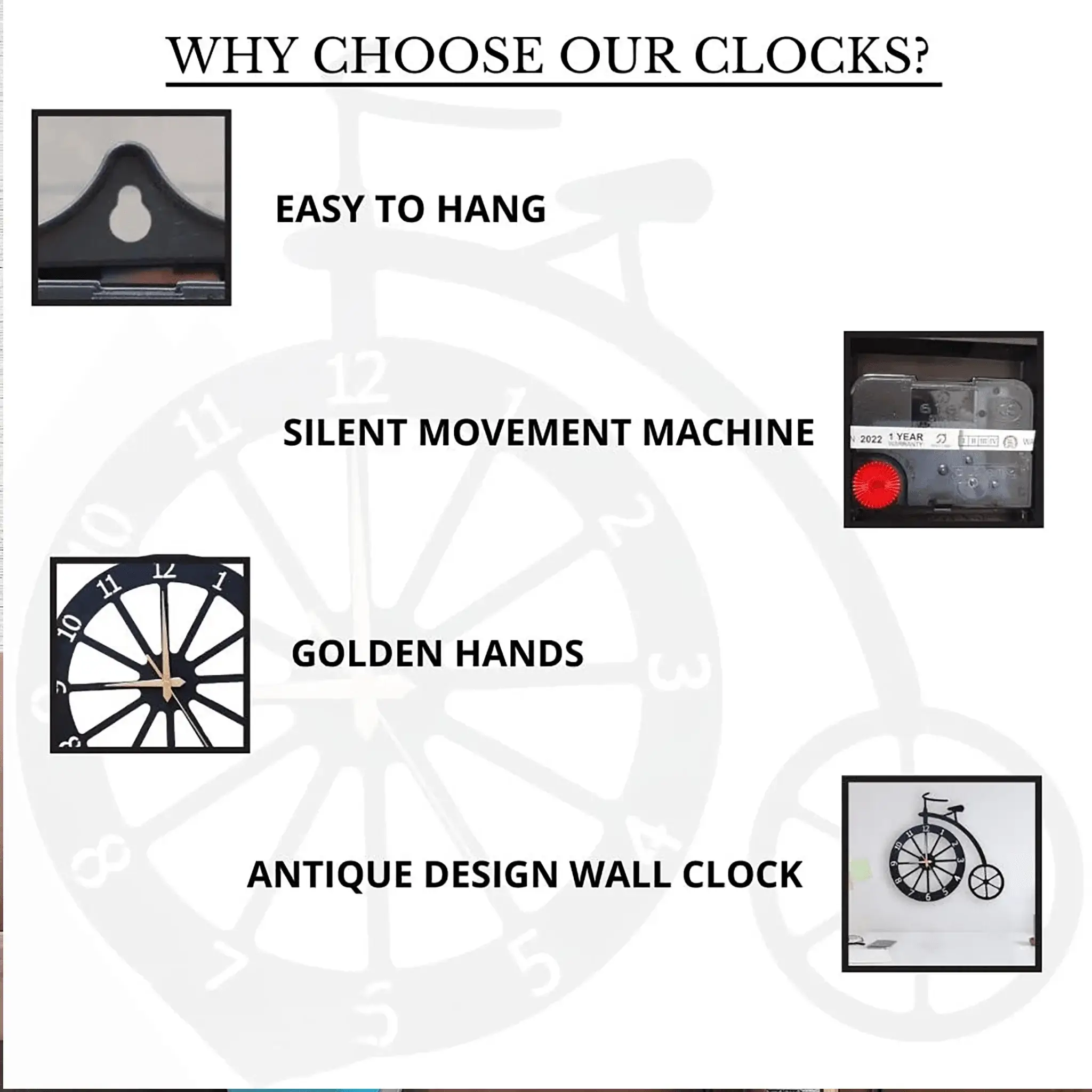 Cycle Shaped Metal Wall Clock