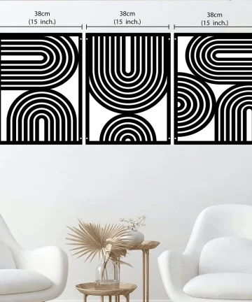 Mid Century Geometric Wood Wall Decor