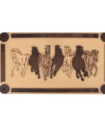 Wooden Sevan Horse Running Wall Art