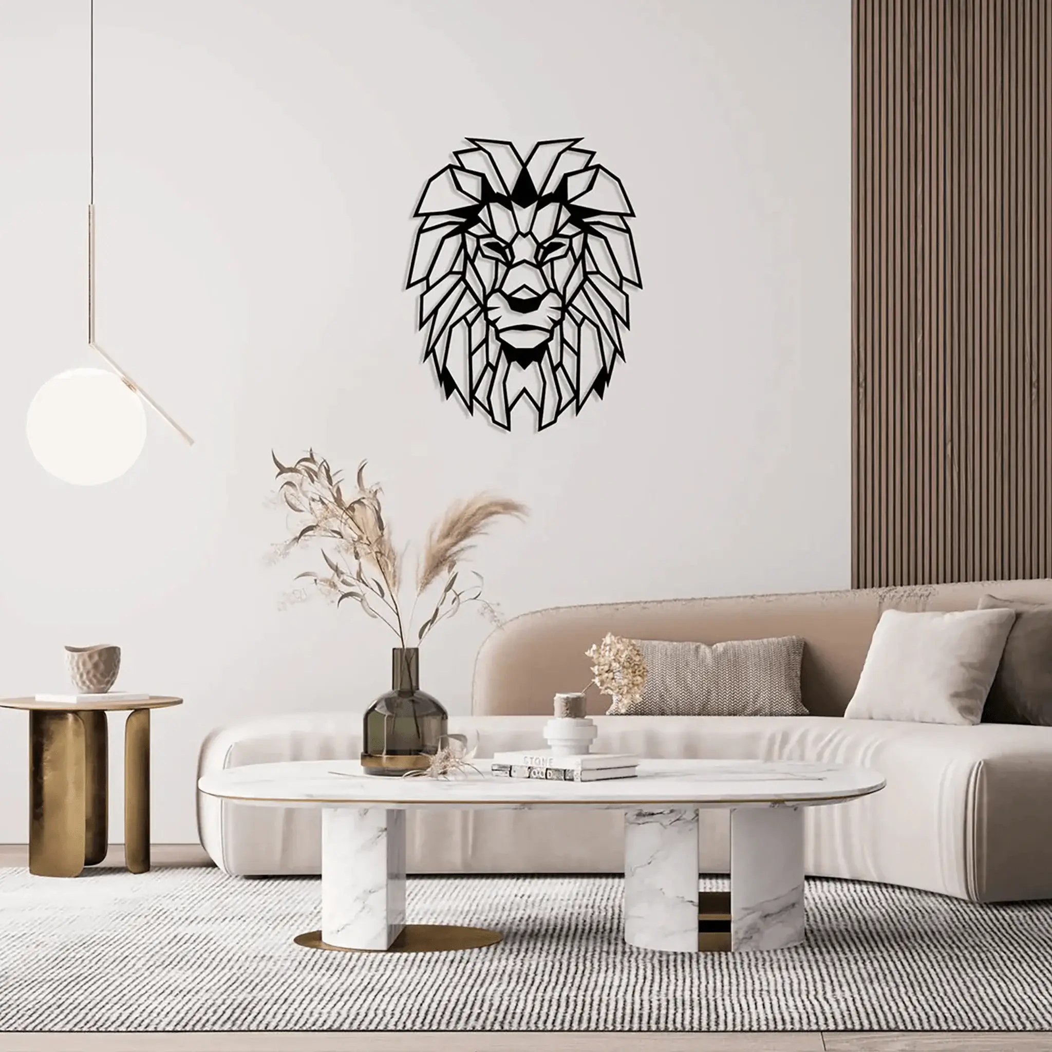 Beautiful Lion Face Design Metal Wall Art