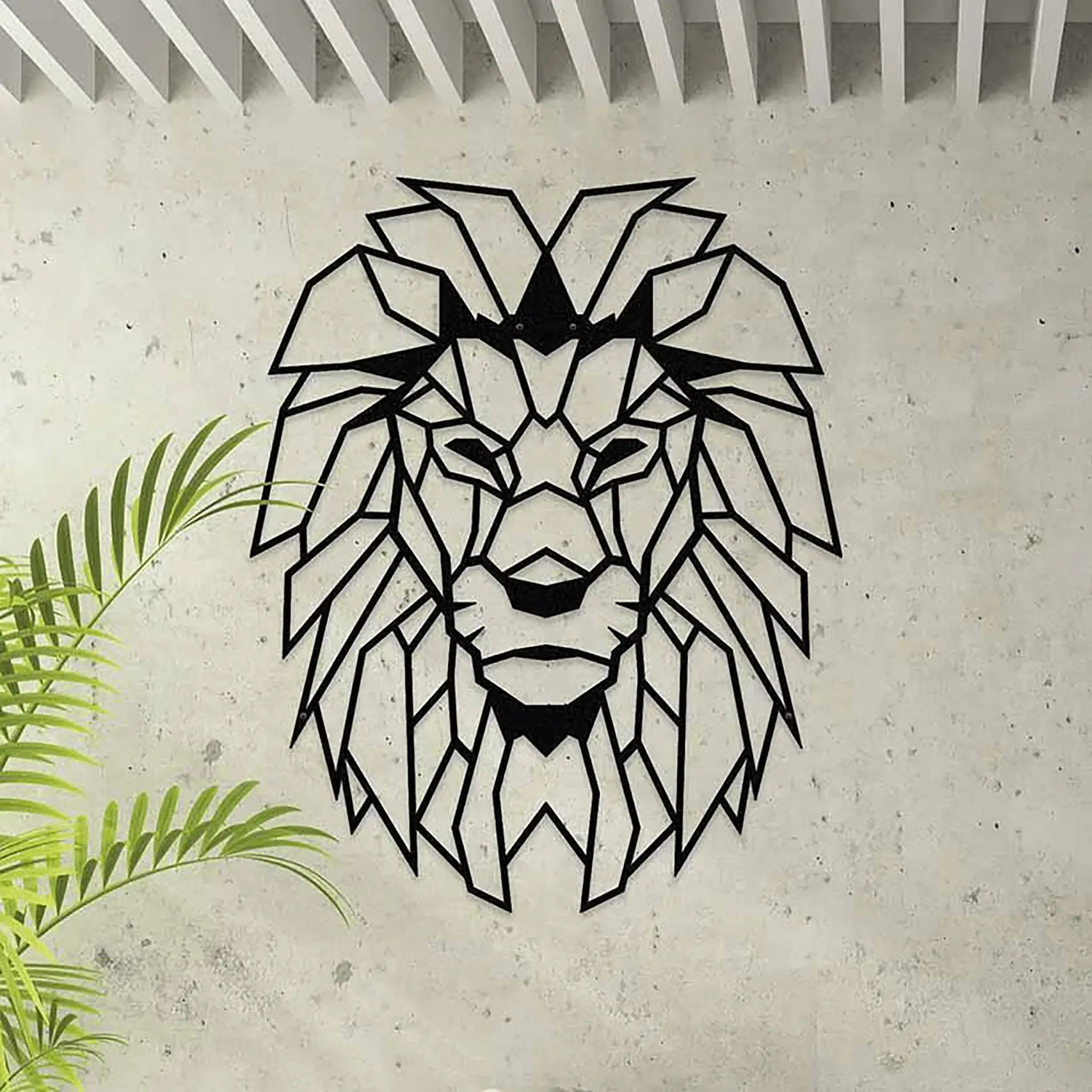 Beautiful Lion Face Design Metal Wall Art