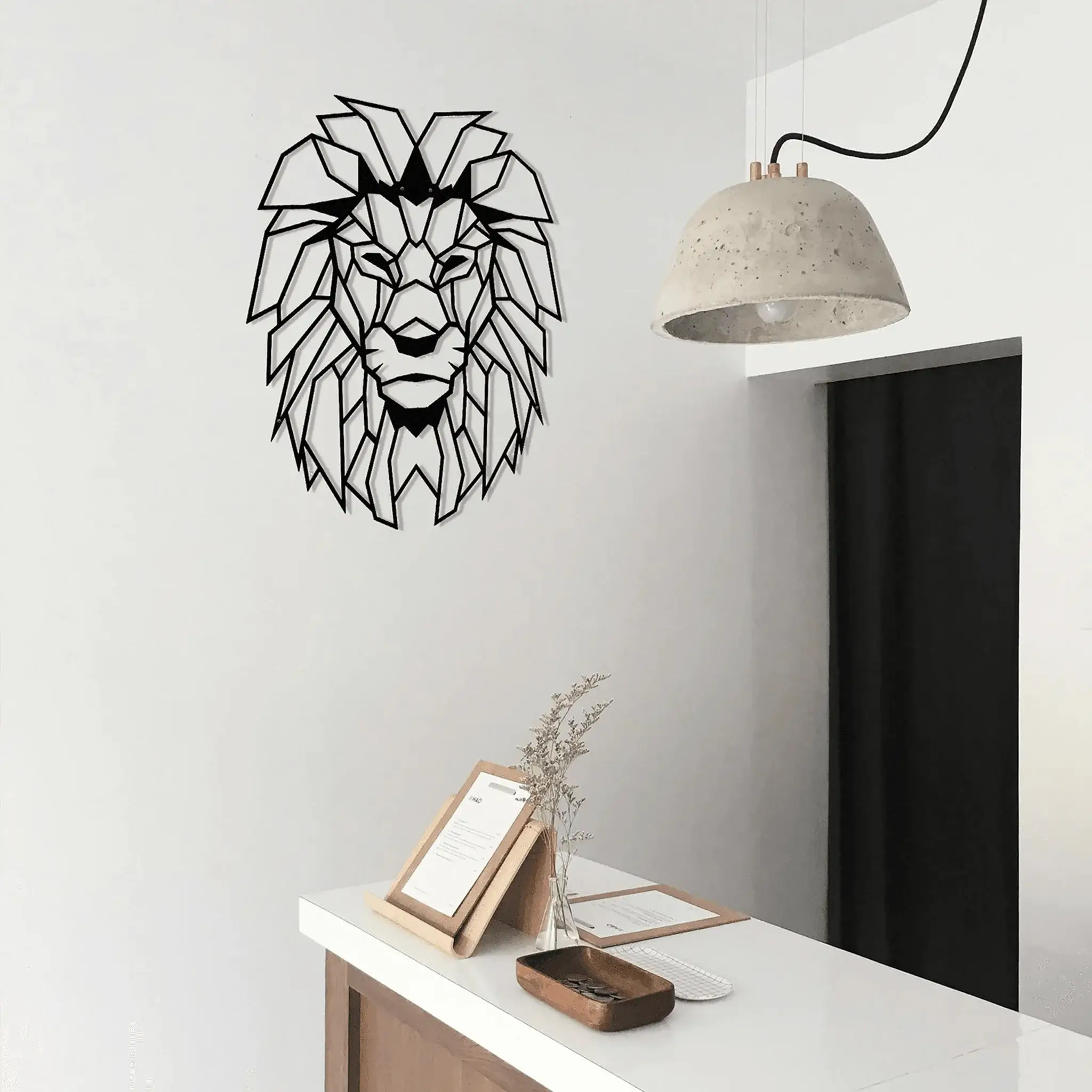 Beautiful Lion Face Design Metal Wall Art