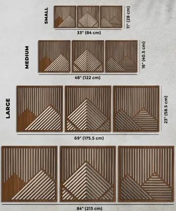 Mountain geometric wooden wall art