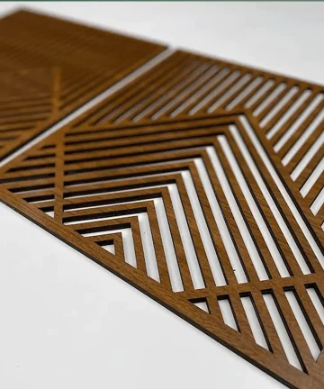 Mountain geometric wooden wall art