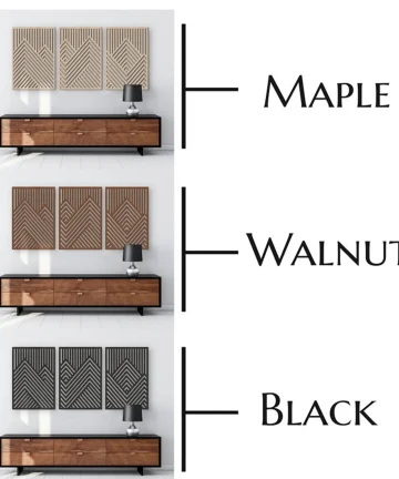 Mountain Wall Art Panels Set of 3 Geometric Wooden Art