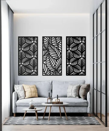 Multiplue Leave Geometric Wooden Wall Art