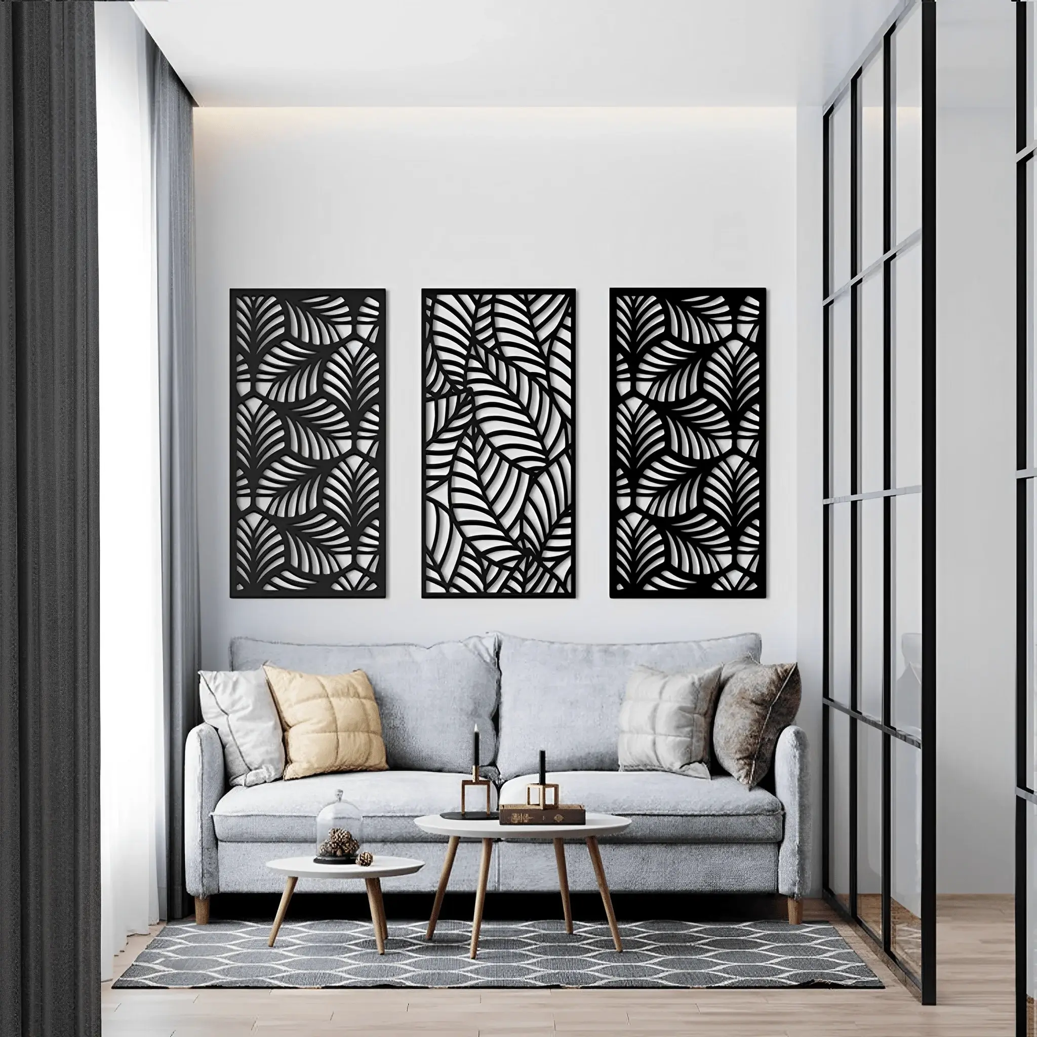 Multiplue Leave Geometric Wooden Wall Art