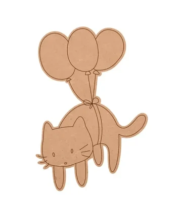 Cat with Balloon Shape MDF Fridge Magnets Base