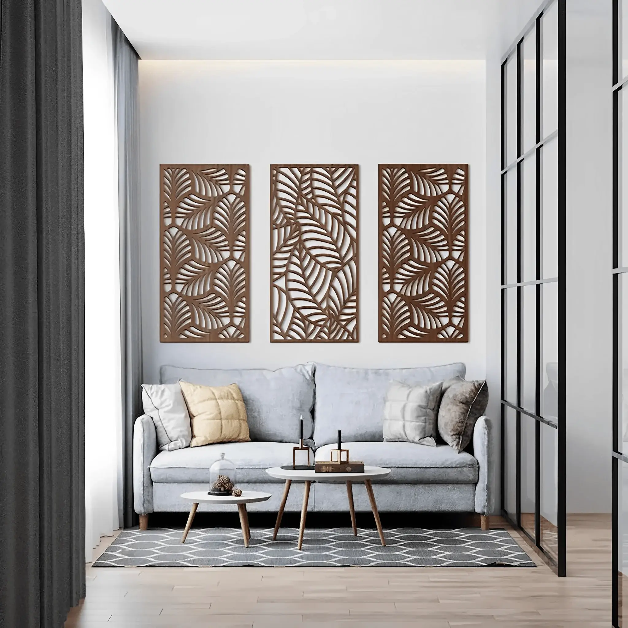 Multiplue Leave Geometric Wooden Wall Art