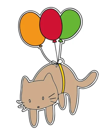Cat with Balloon Shape MDF Fridge Magnets Base