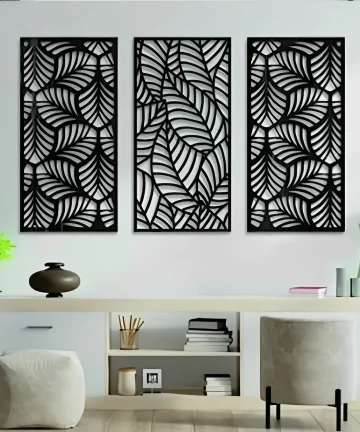 Multiplue Leave Geometric Wooden Wall Art
