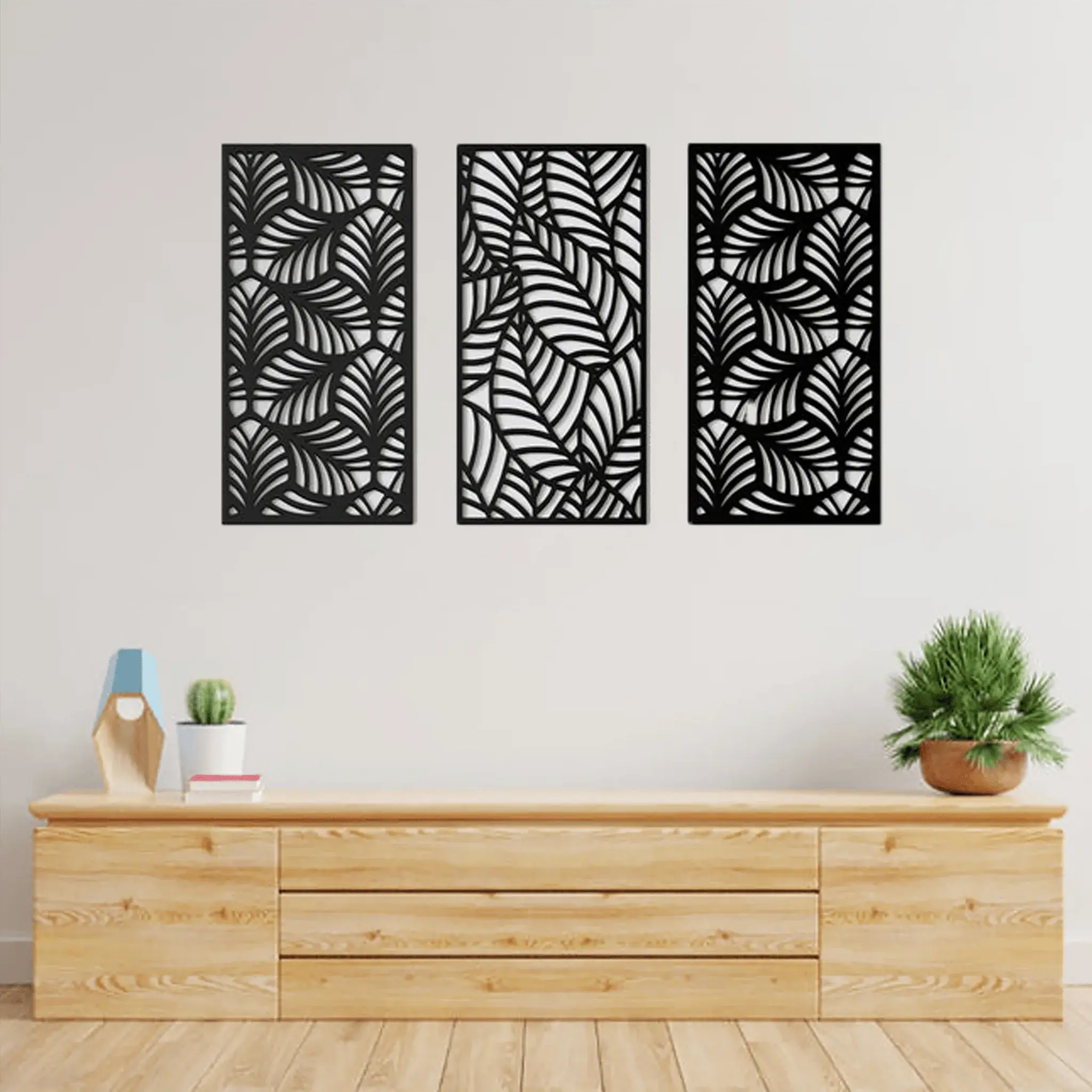 Multiplue Leave Geometric Wooden Wall Art