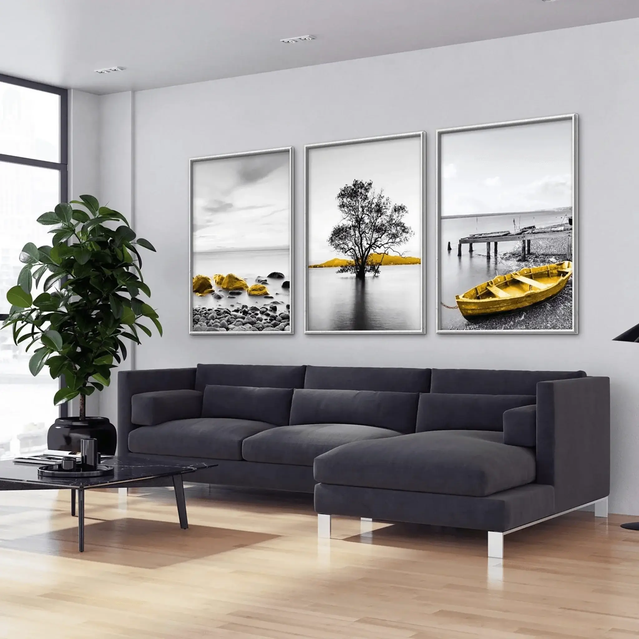 Yellow Splash Canvas Wall Painting Yellow Splash Canvas Wall Painting