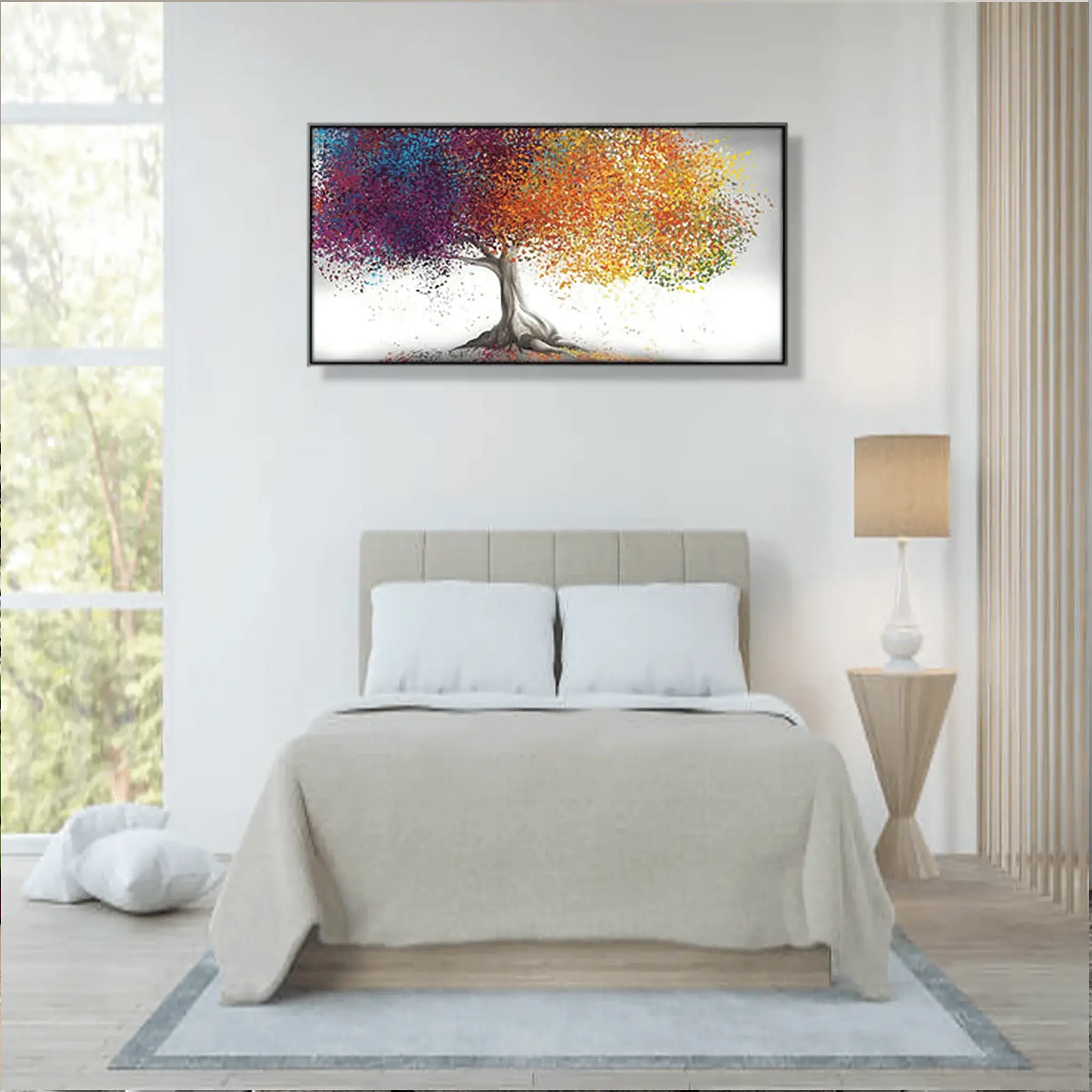 Multiple Color Leaves on tree Canvas Wall Painting