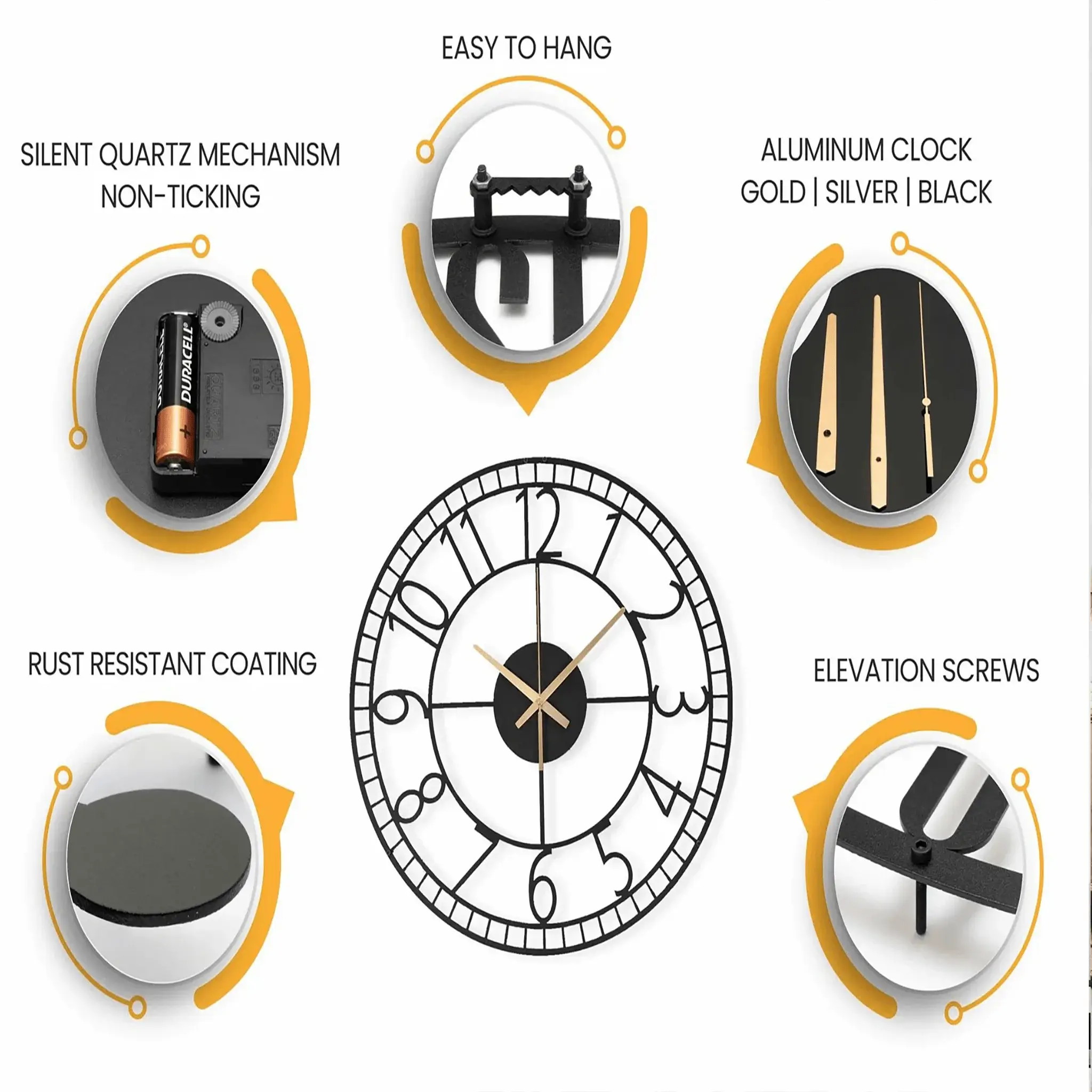 Elegant Simple Number Wall Clock Elegant Simple Number Wall Clock