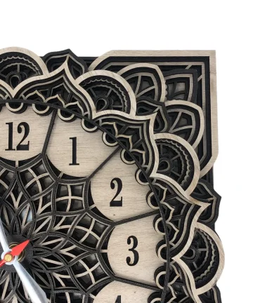 Square Mandala Wall Clock