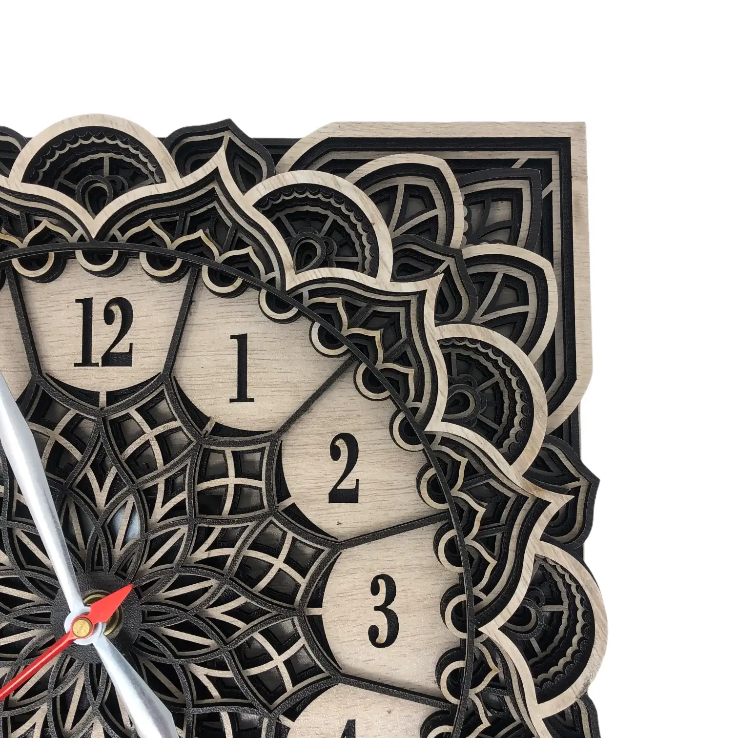 Square Mandala Wall Clock