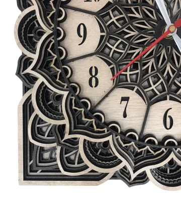 Square Mandala Wall Clock
