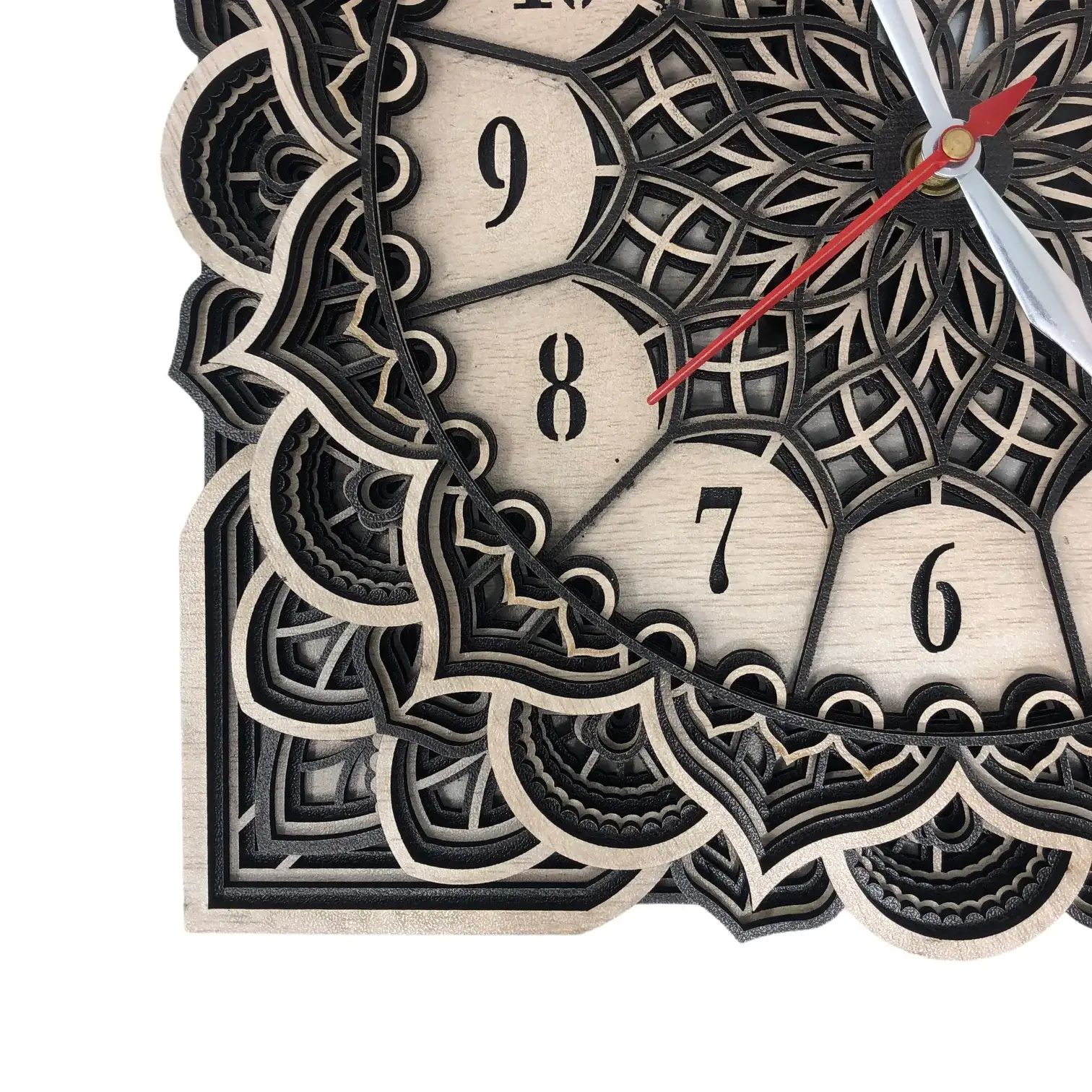 Square Mandala Wall Clock