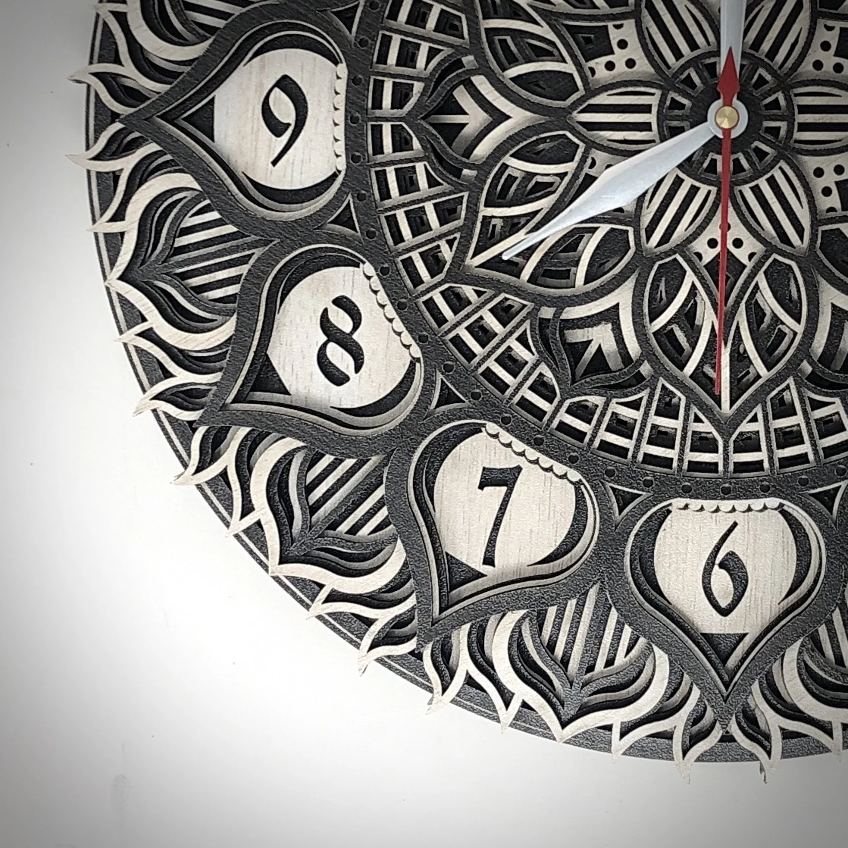 Modern Wavy Pattern Wooden Wall Clock