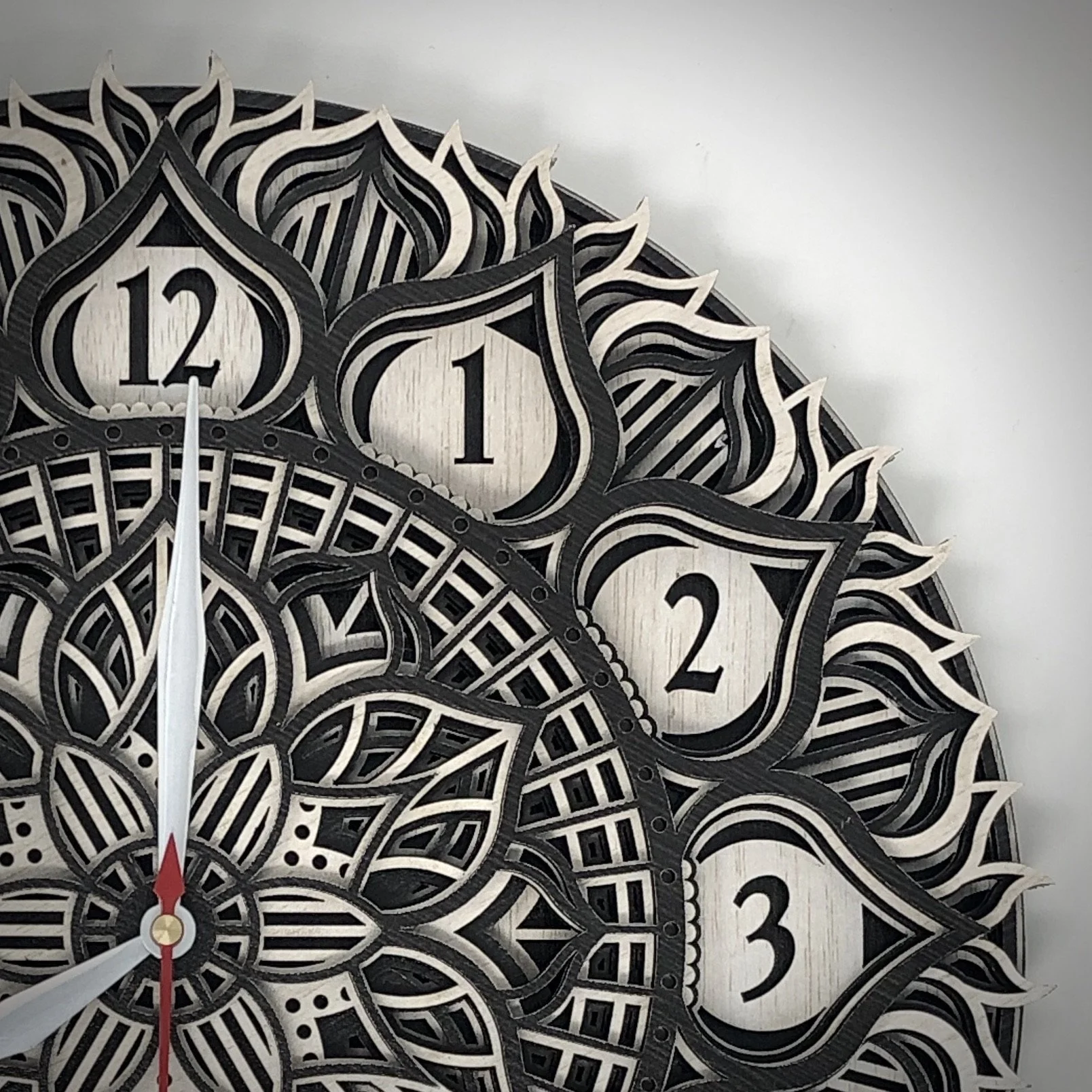 Modern Wavy Pattern Wooden Wall Clock