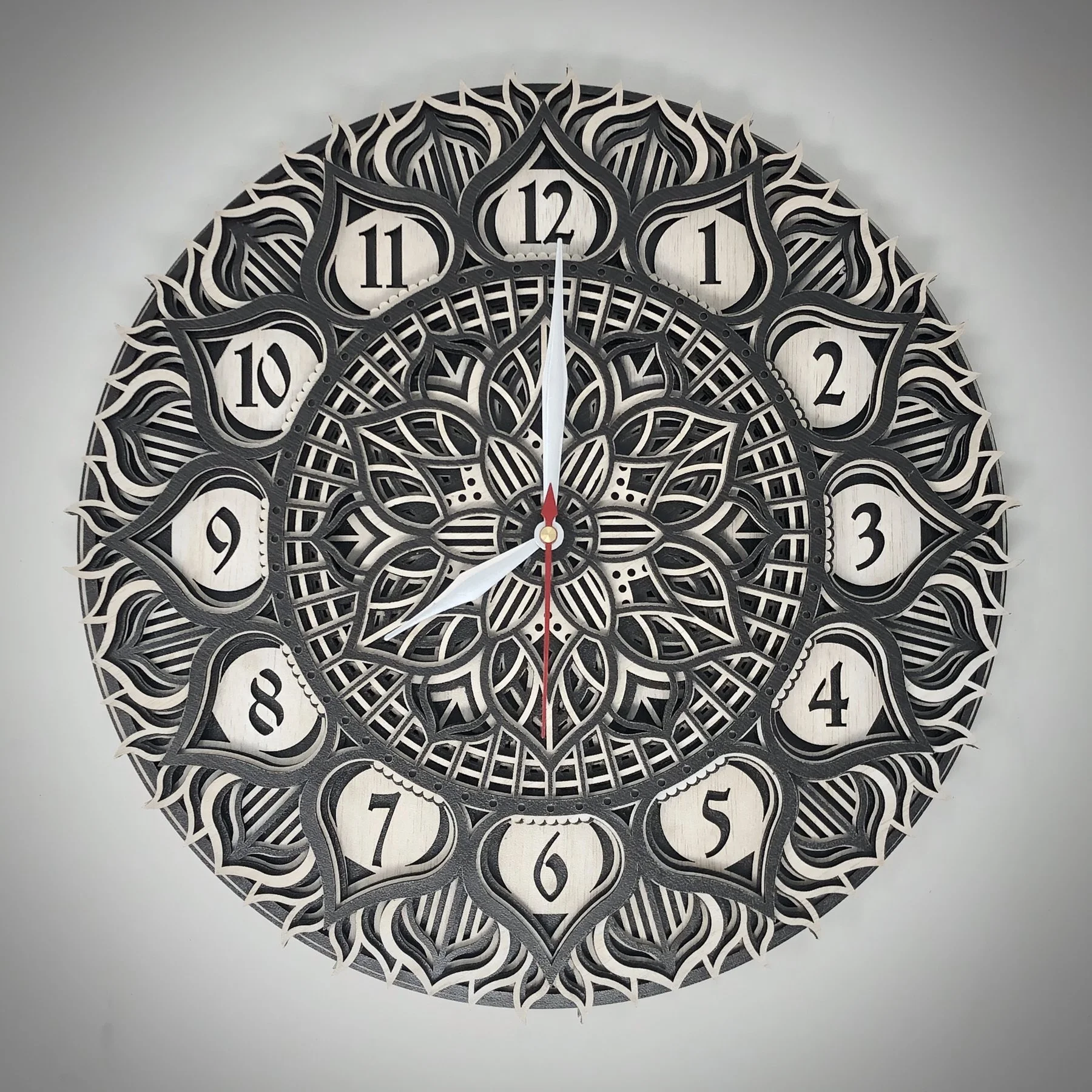 Modern Wavy Pattern Wooden Wall Clock