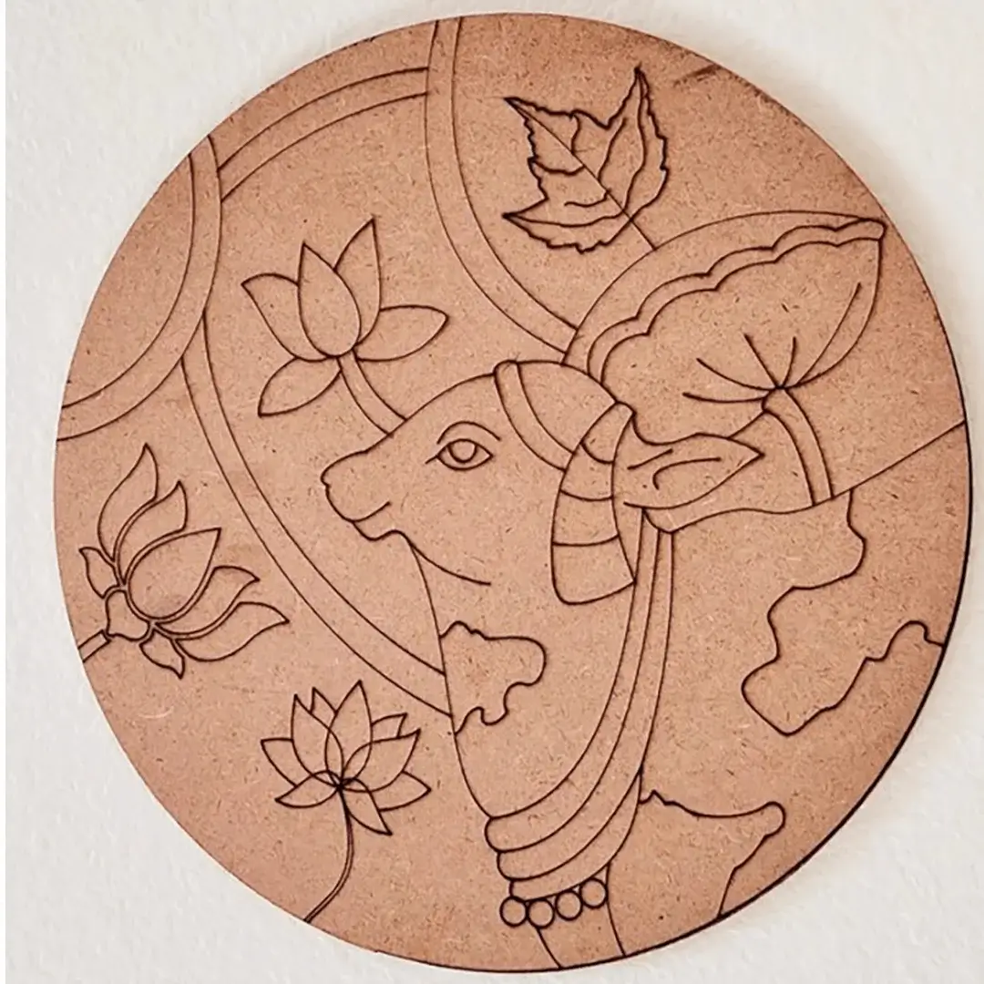 Pichwai Cow Round Coaster