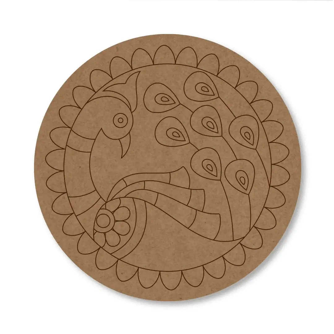 Pre Marked Peacock Mandala