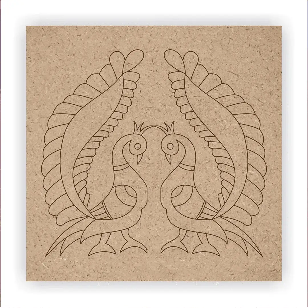 MDF Pre Marked Peacock Design
