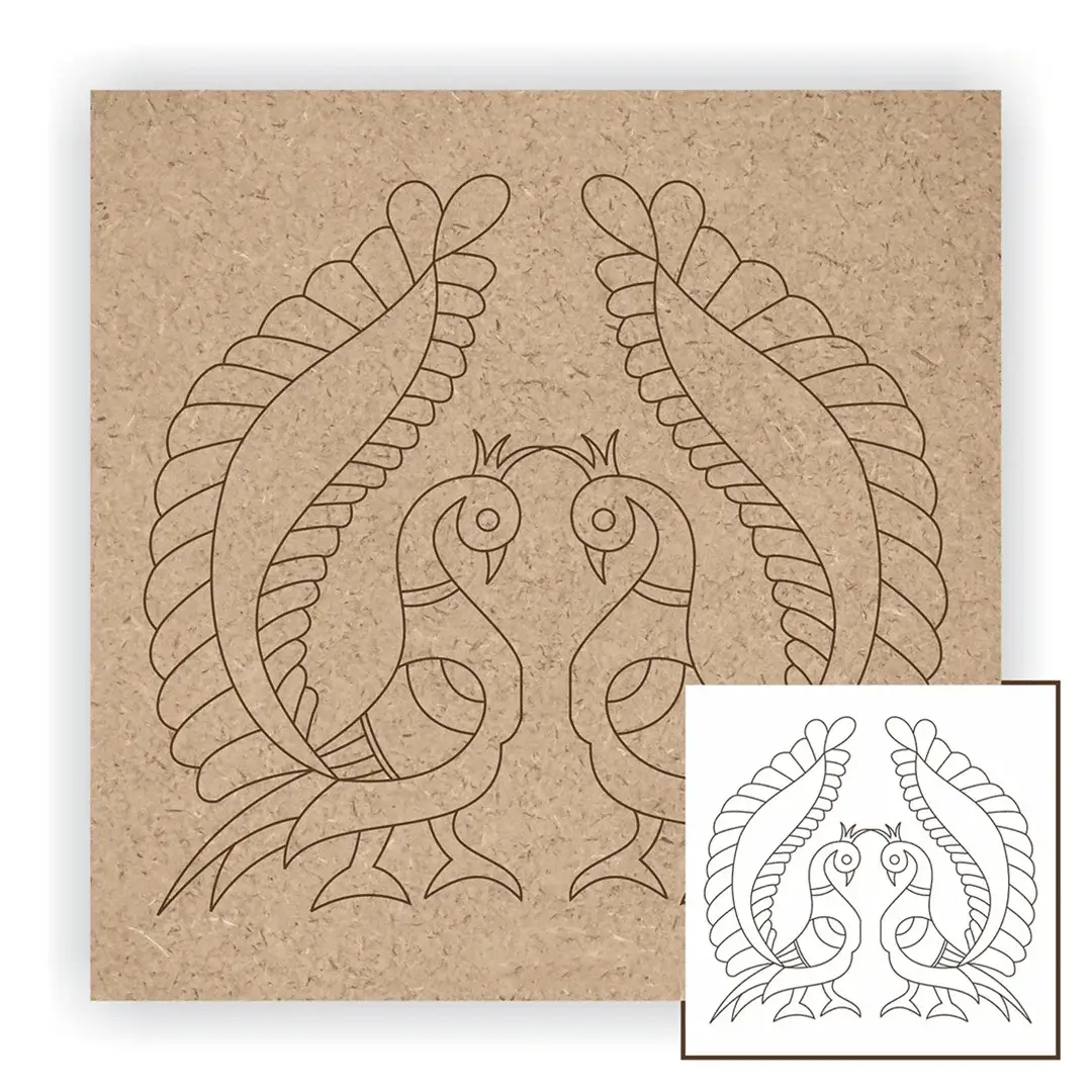 MDF Pre Marked Peacock Design