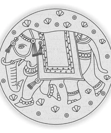 Elephant Round DIY Canvas