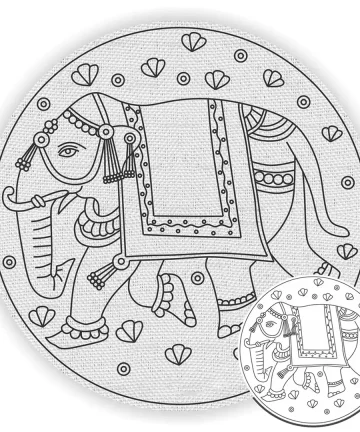 Elephant Round DIY Canvas