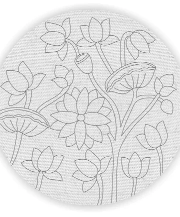 Flower Pre-Marked Canvas