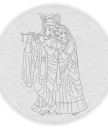 Radha Krishna Pre Marked Canvas