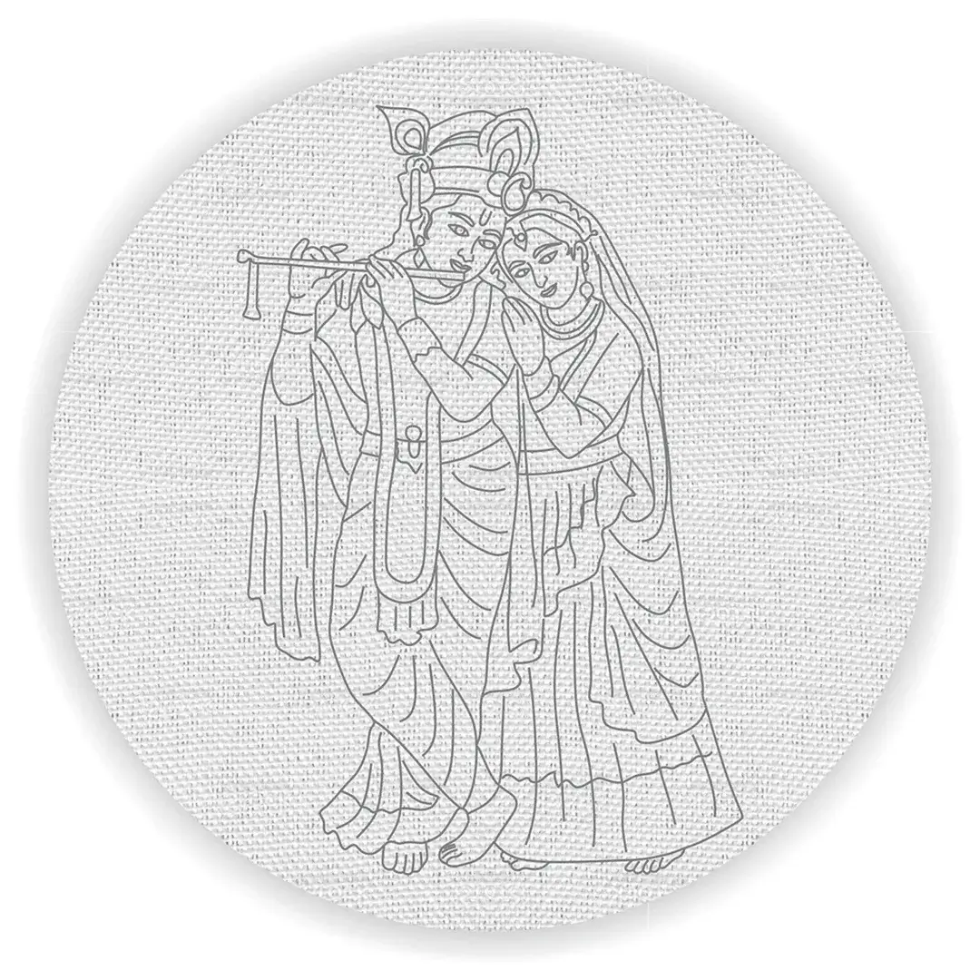 Radha Krishna Pre Marked Canvas