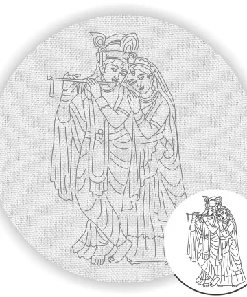 Radha Krishna Pre Marked Canvas