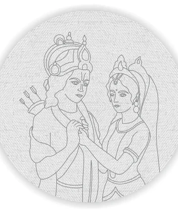 Shree Ram and Sita Pre Marked Canvas