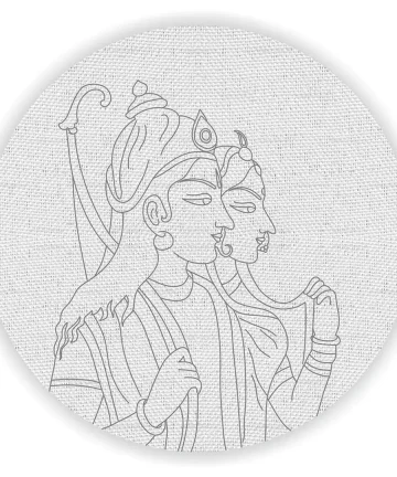 Shree Ram and Sita Pre Marked Canvas