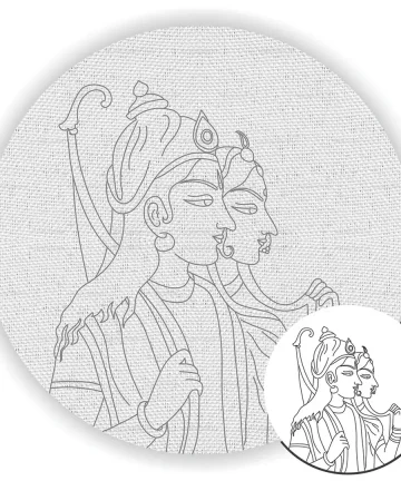 Shree Ram and Sita Pre Marked Canvas