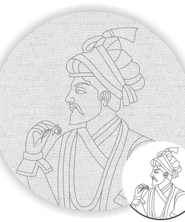 Rajasthani Man Pre-Marked Canvas